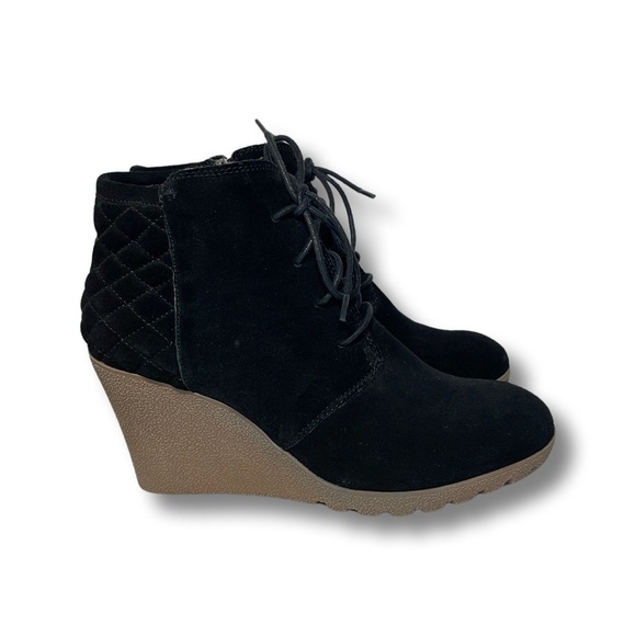 MIA Shoes - MIA 11 wedge ankle boots booties black suede